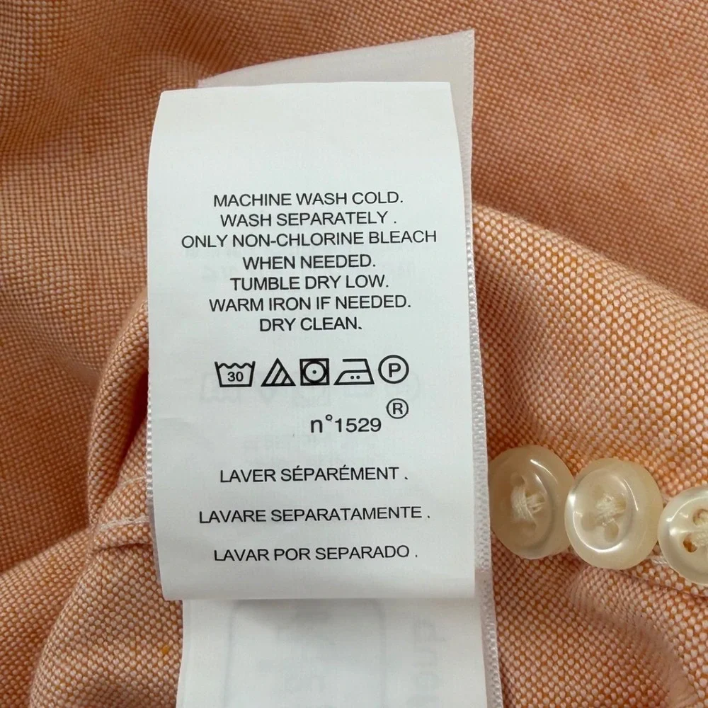 Polo Ralph Lauren Button Down Mens 2XB Peach Classic Fit Oxford Pony Logo LS